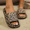 Womens Leopard Print Slippers Thick Sole Indoor Shower Slides And Beach Sandals 4