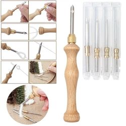 adjustable knitting embroidery pen kit with punch needle weaving tools for diy sewing and craft projects