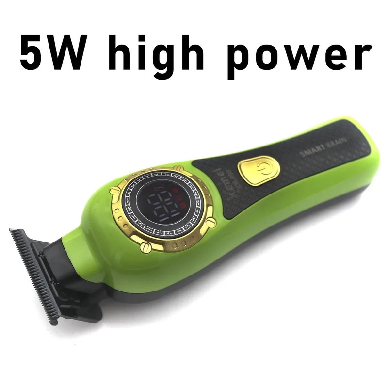 Kemei KM 999 Cordless Hair Trimmer With DLC T Blade Zero Gapped Design And LED Display 2