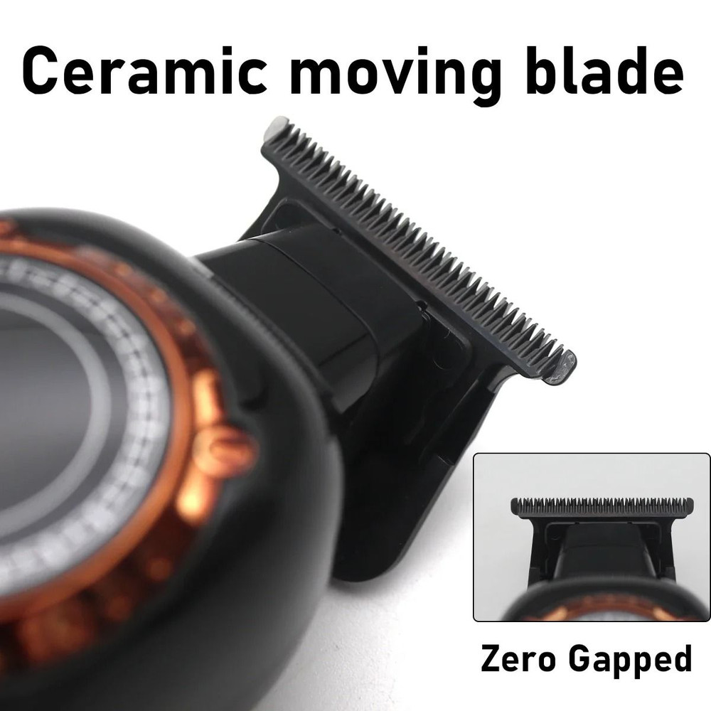 Kemei KM 999 Cordless Hair Trimmer With DLC T Blade Zero Gapped Design And LED Display 5