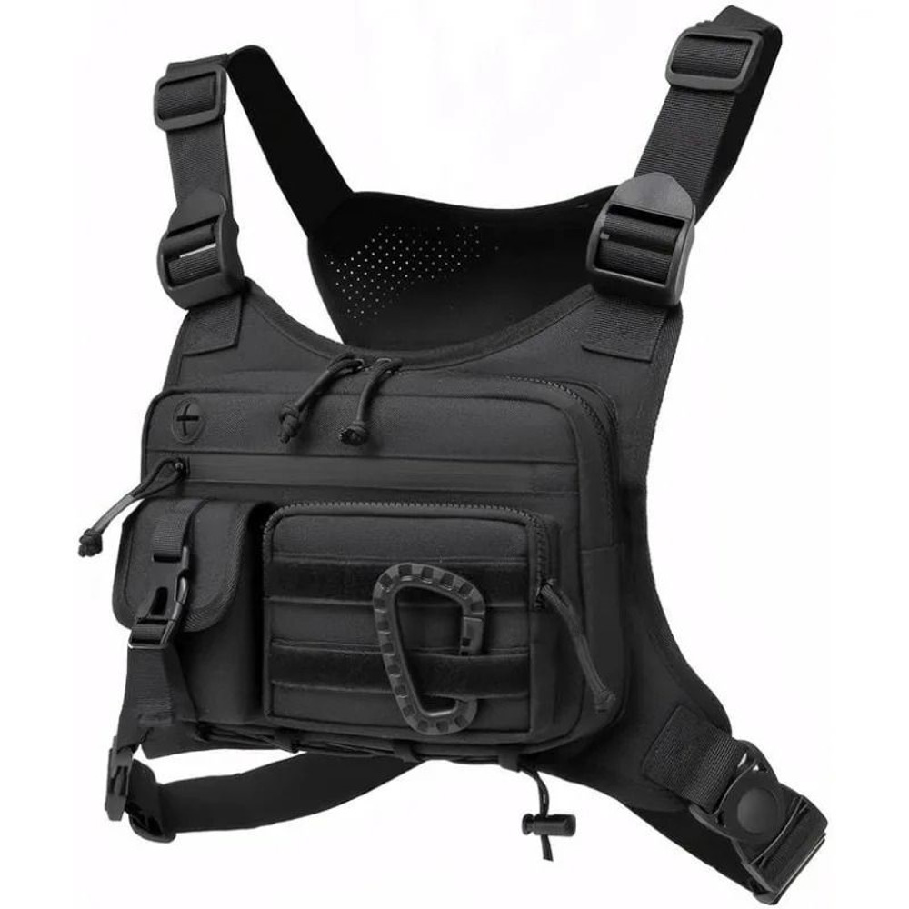 Mens Tactical Chest Bag Waterproof Anti Theft Vest Pack For Outdoor Cycling And Running 0
