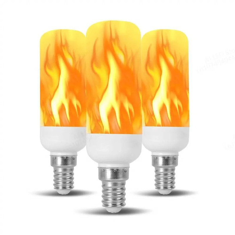 LED Flame Effect Bulb E14 E27 B22 Base Flickering Flame Lamp Light 1
