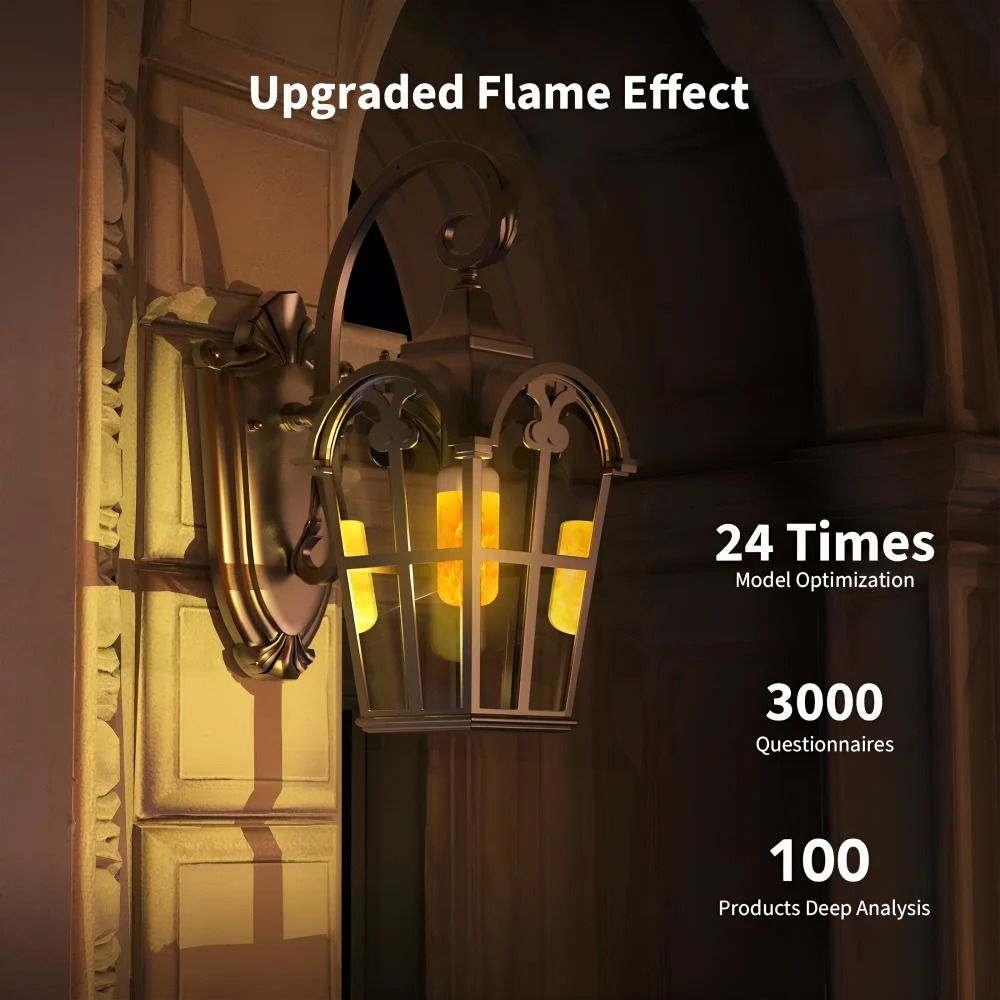 LED Flame Effect Bulb E14 E27 B22 Base Flickering Flame Lamp Light 5