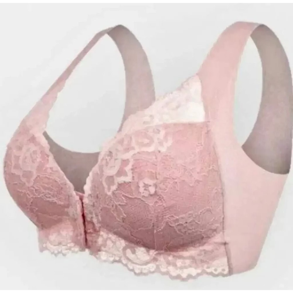 No Rims Front Buckle Lace Bra Comfortable Sleepwear Plus Size L To 8XL 9