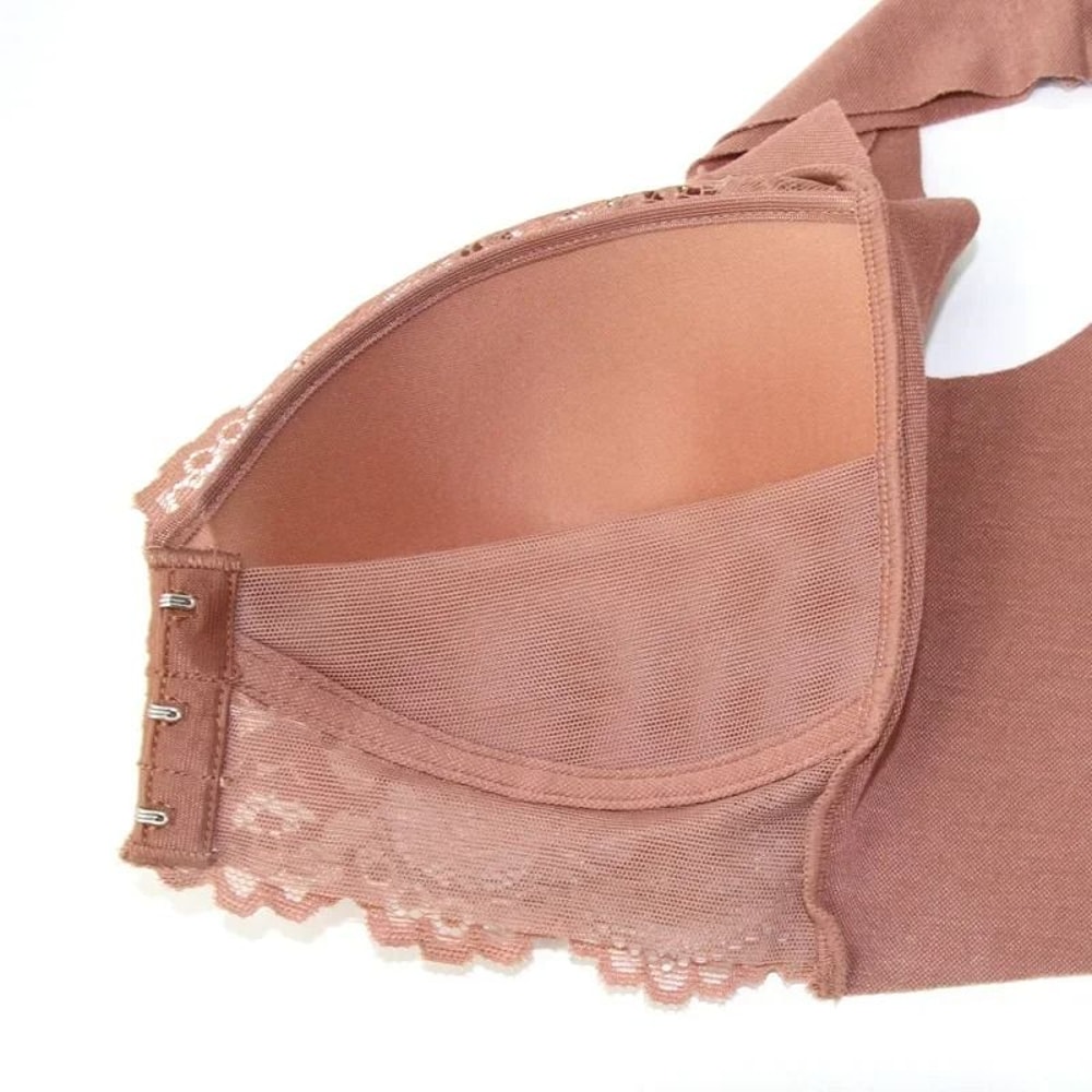 No Rims Front Buckle Lace Bra Comfortable Sleepwear Plus Size L To 8XL 4