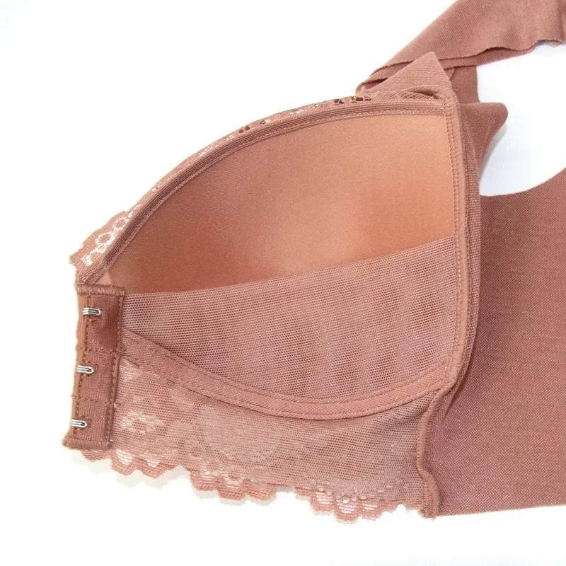 No Rims Front Buckle Lace Bra Comfortable Sleepwear Plus Size L To 8XL 4