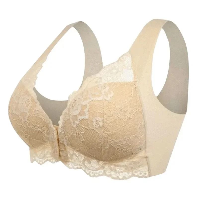 No Rims Front Buckle Lace Bra Comfortable Sleepwear Plus Size L To 8XL 5