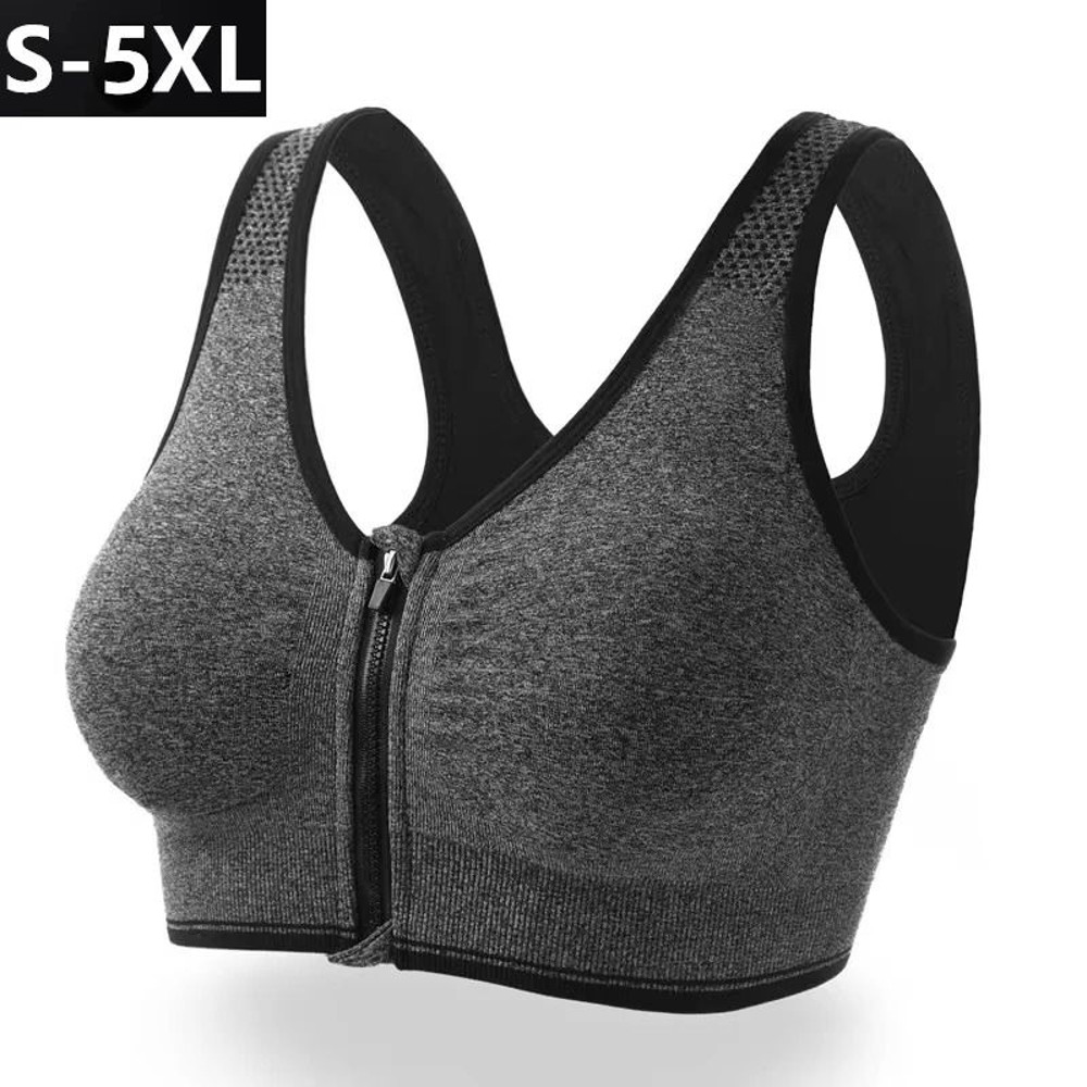 Sports Bra Women Front Zipper Shockproof Crop Top For Gym Yoga And Fitness 0