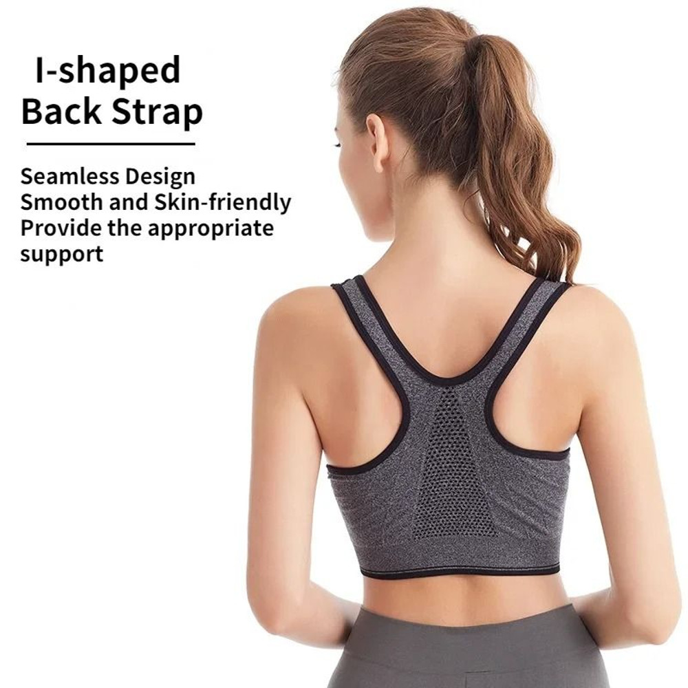 Sports Bra Women Front Zipper Shockproof Crop Top For Gym Yoga And Fitness 2