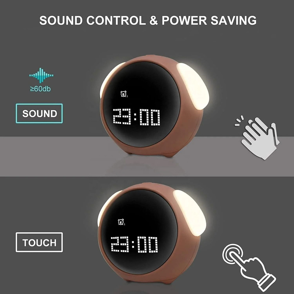 Child Alarm Clock Digital Emotion Table Clock With Light Cute Cartoon Alarm Clock For Kids 4