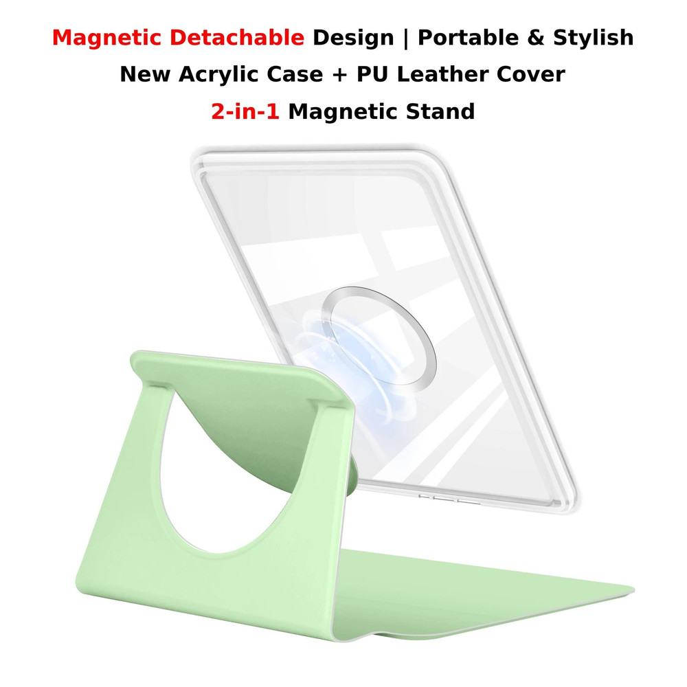 Kindle 11th Gen Case 6 Inch 360 Rotatable 2 In 1 Magnetic Detachable Acrylic Case PU Leather Stand 2