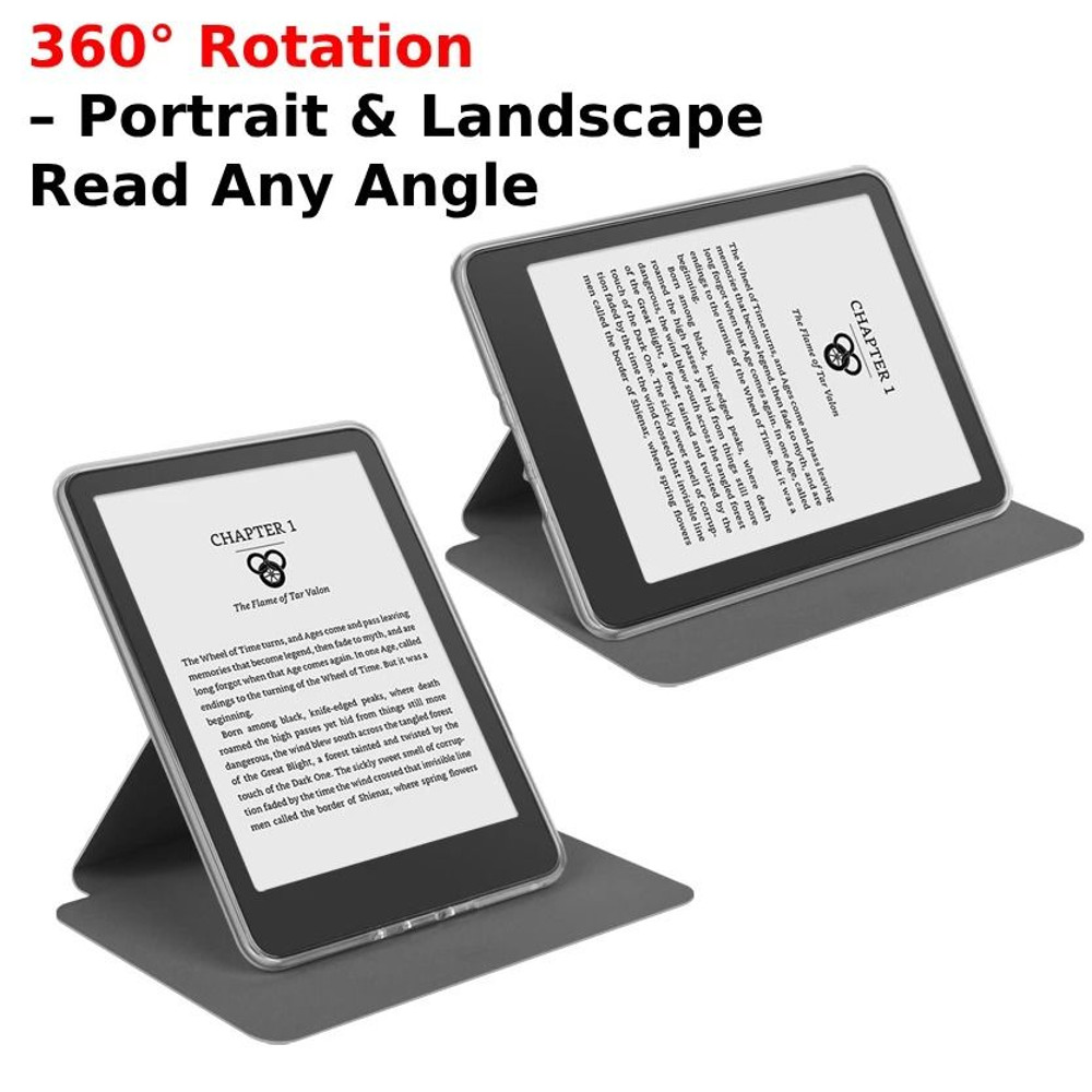 Kindle 11th Gen Case 6 Inch 360 Rotatable 2 In 1 Magnetic Detachable Acrylic Case PU Leather Stand 3