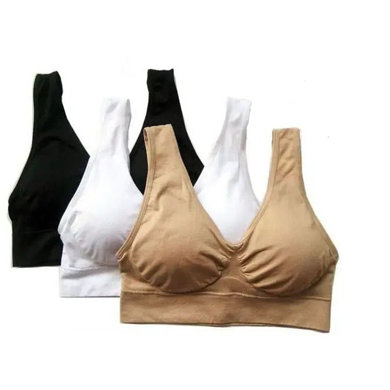 Womens Seamless Plus Size Yoga Running Bra 3 Pack With Removable Pads 1