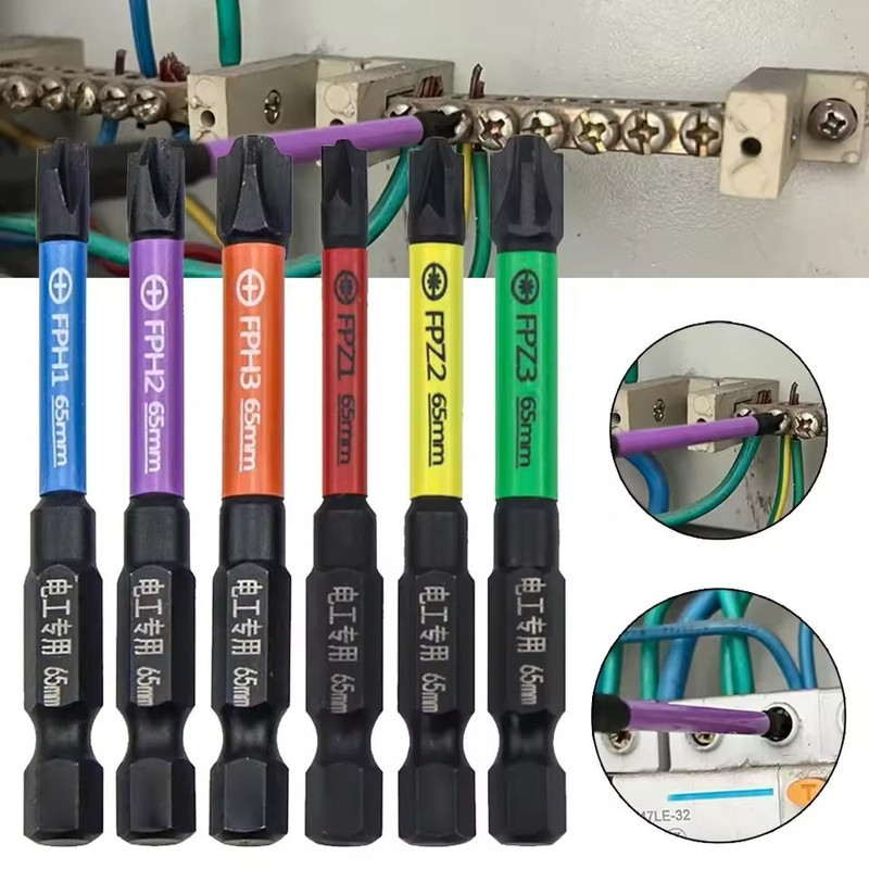 6 Piece Magnetic Screwdriver Bits Set For Circuit Breakers And Electricians 3