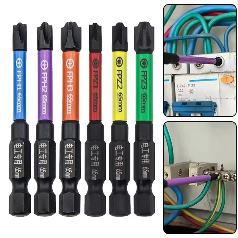 6 Piece Magnetic Screwdriver Bits Set For Circuit Breakers And Electricians 4