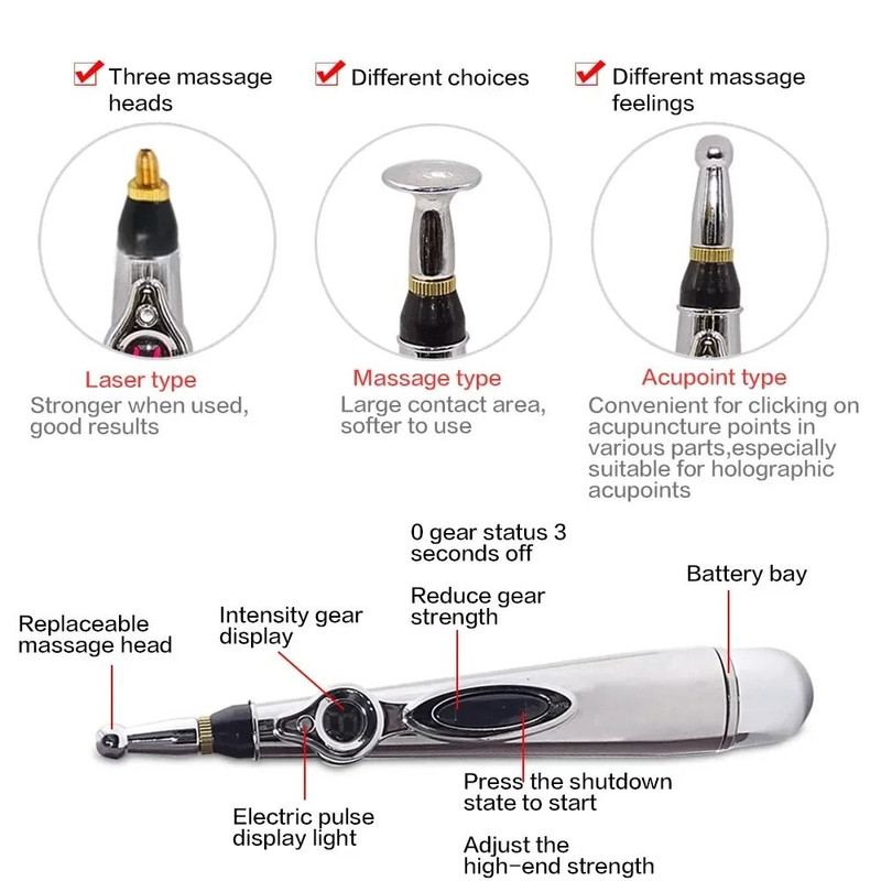 Electronic Acupuncture Massage Pen With Five Therapy Modes 1