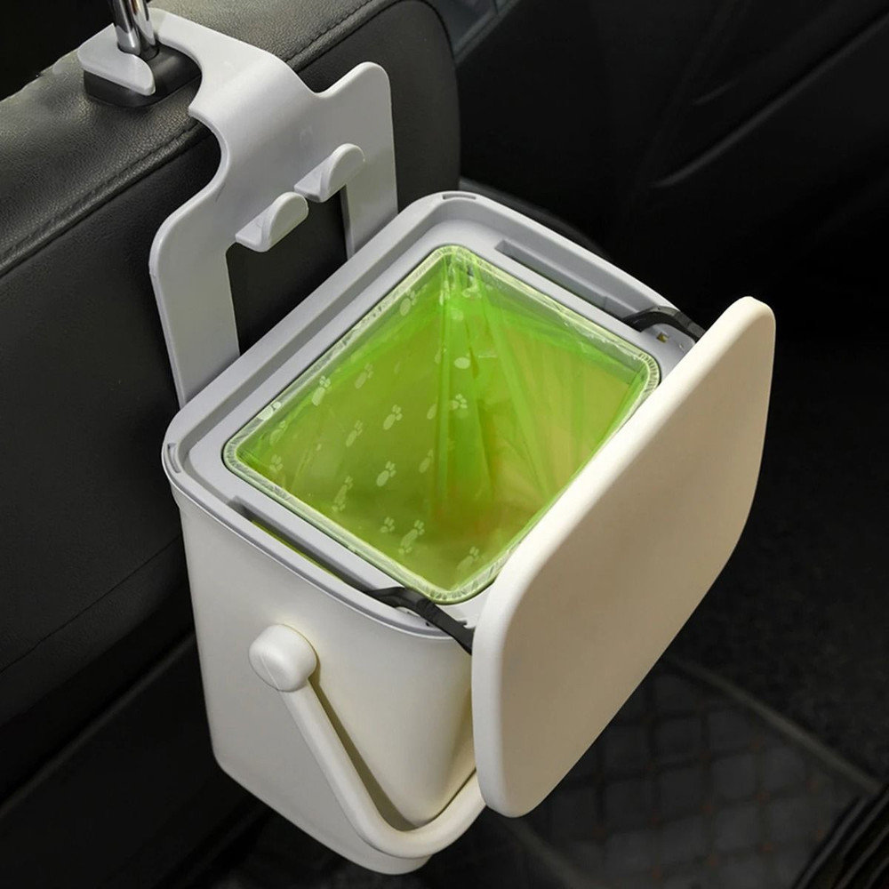Car Trash Can With Phone Holder And 5L Rear Seat Storage Box 2