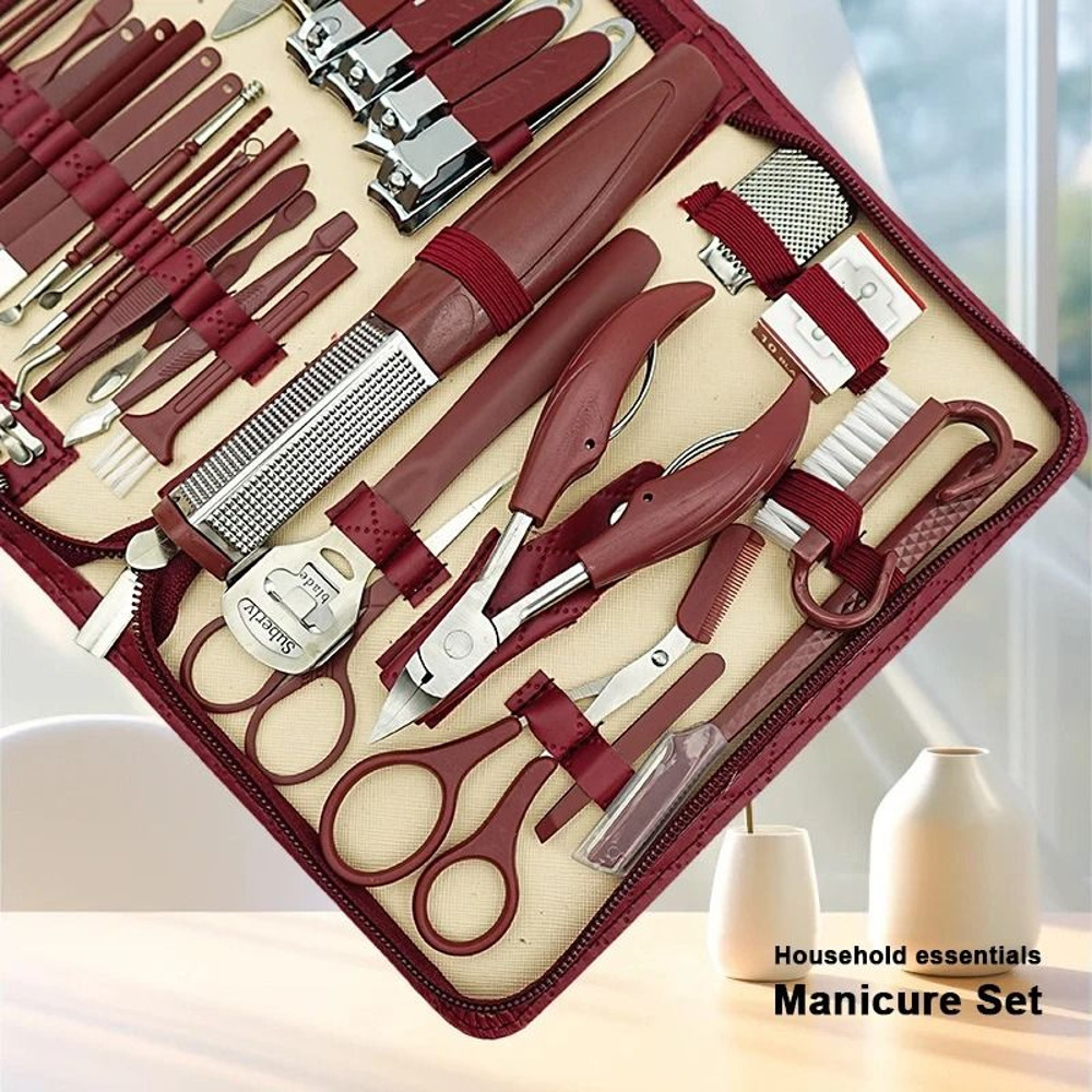 42 Piece Stainless Steel Manicure Pedicure Set With Zipper Case 4