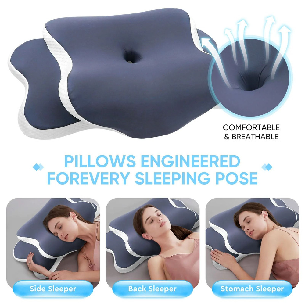 Memory Foam Pillow For Neck Pain Relief With Ergonomic Cervical Support 3