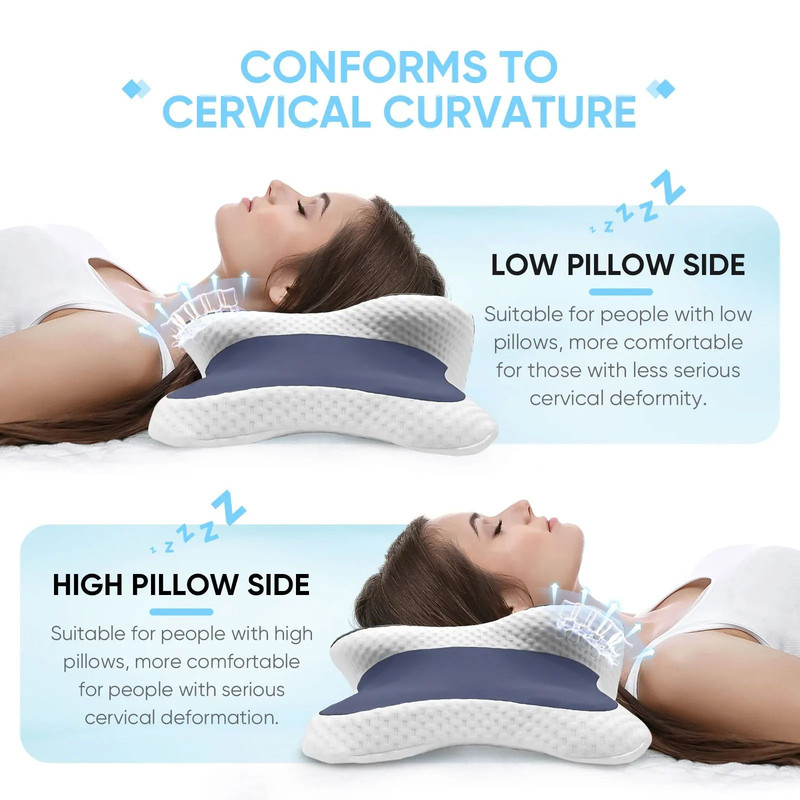 Memory Foam Pillow For Neck Pain Relief With Ergonomic Cervical Support 4