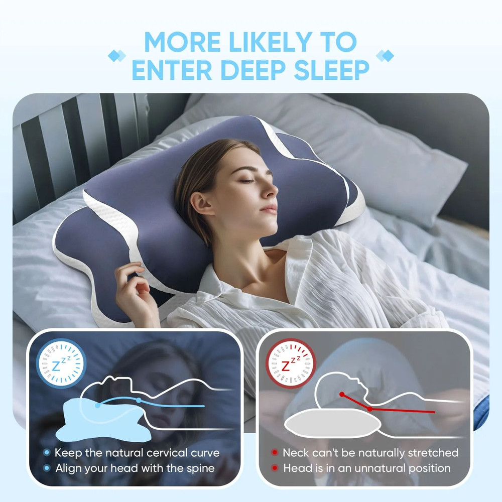 Memory Foam Pillow For Neck Pain Relief With Ergonomic Cervical Support 5