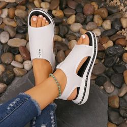 womens elastic knit platform sandals with wedge heel