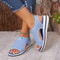 Womens Elastic Knit Platform Sandals With Wedge Heel 9