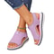 Womens Elastic Knit Platform Sandals With Wedge Heel 1