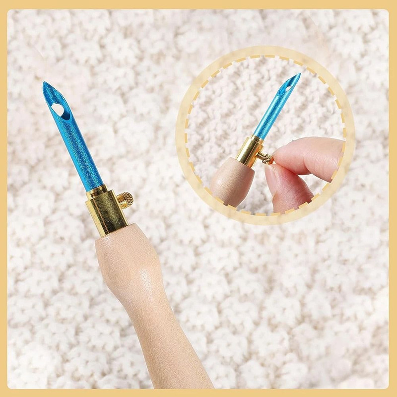 Embroidery Punch Needle Kit With 13 Tools And Wooden Handle 2