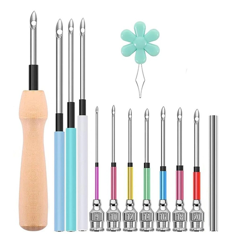 Embroidery Punch Needle Kit With 13 Tools And Wooden Handle 6
