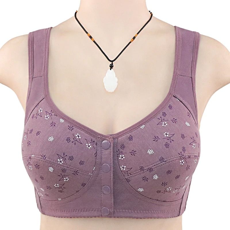Comfortable Cotton Wireless Bra With Front Closure For Women 7