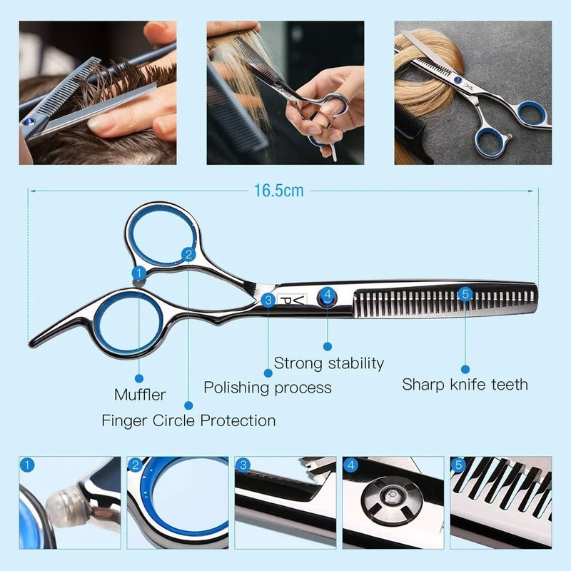 VP 6 Inch Stainless Steel Cutting And Thinning Scissors For Hair 1