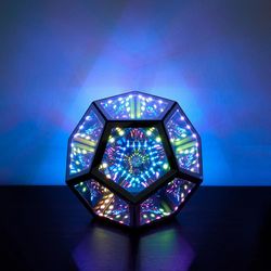geometric led night light infinity mirror lamp for home decor and gifts