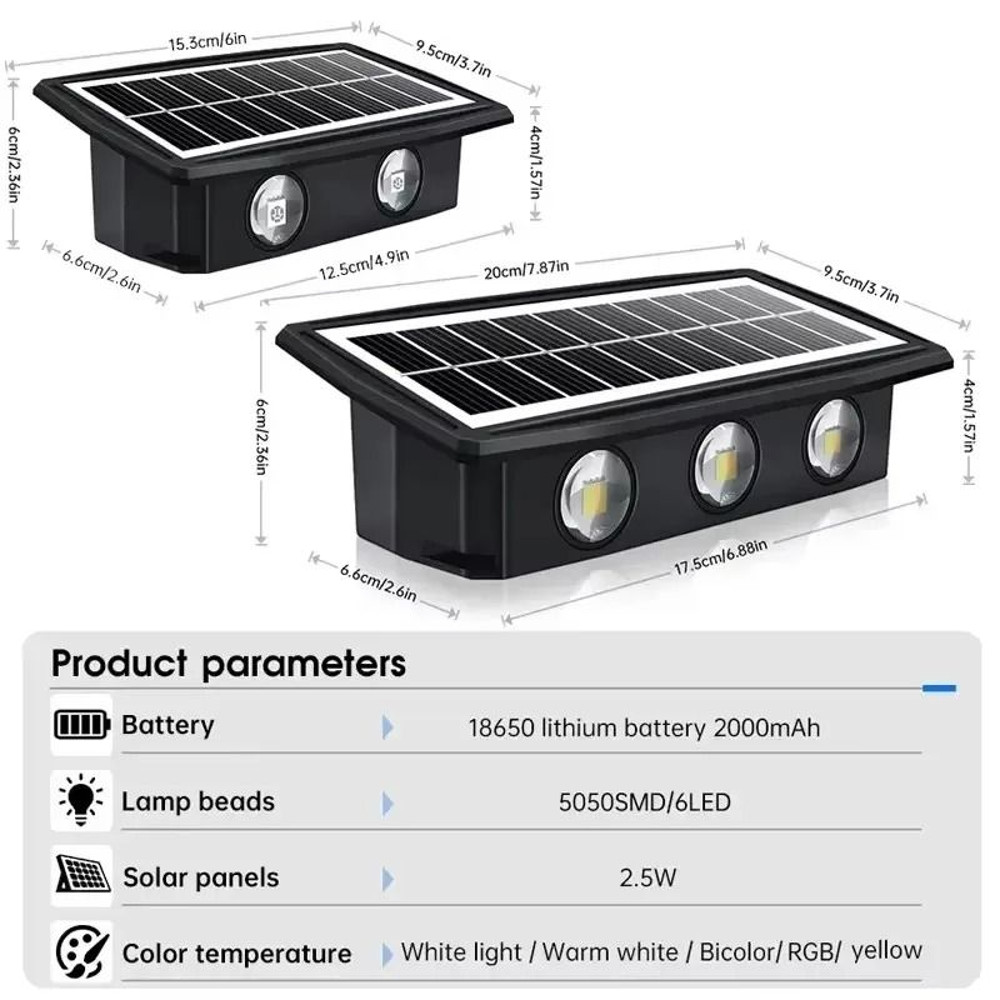 Solar LED Wall Lamp Waterproof Outdoor Lighting For Yard Balcony And Garden Decor 3