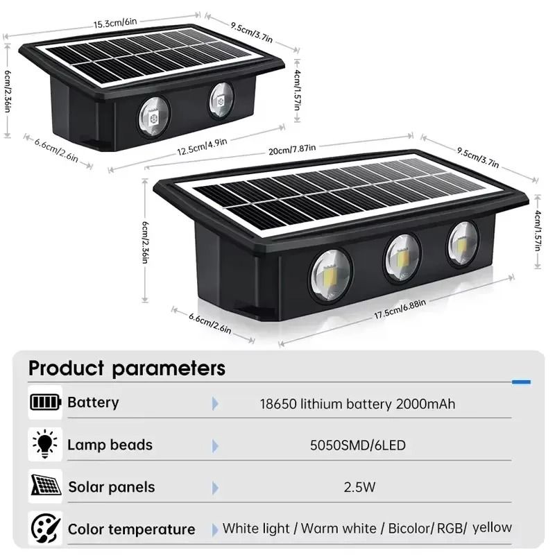 Solar LED Wall Lamp Waterproof Outdoor Lighting For Yard Balcony And Garden Decor 3