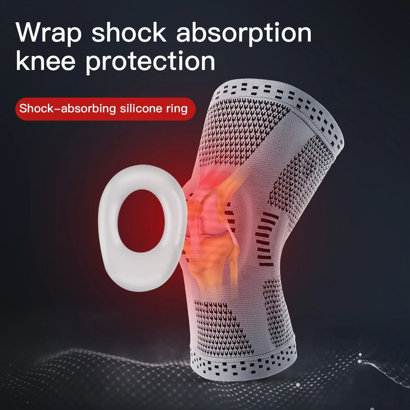 Knee Support Brace With Silicone Pads Patella Protector For Running Basketball And Sports 3