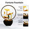Tabletop Water Fountain With LED Ring Lights And Natural Rocks For Home Decor 4