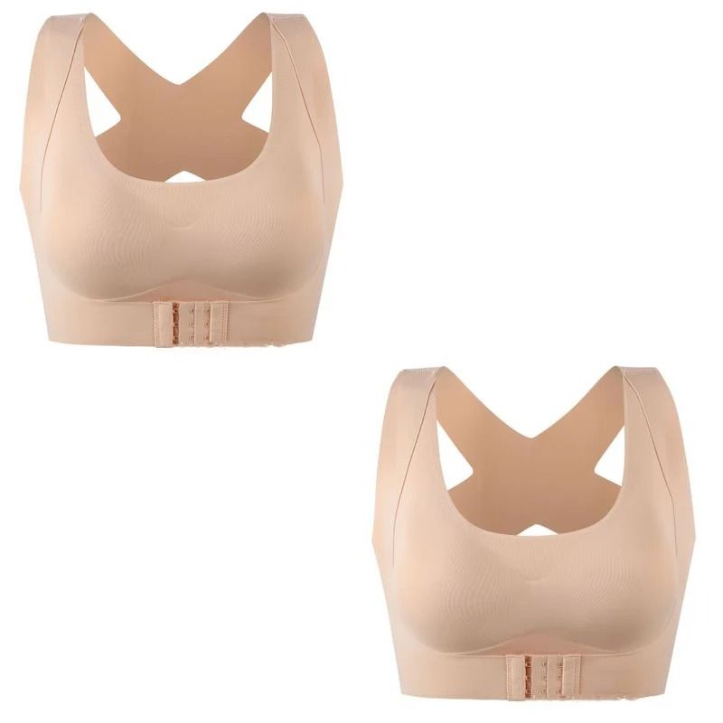 Womens Push Up Posture Corrector Bra With Front Closure Cross Back Design 7