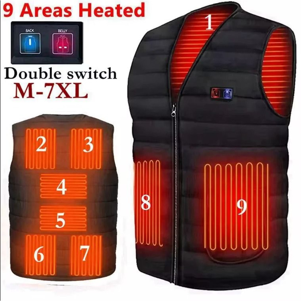 Men And Women Smart Heating Cotton Vest With 9 Zone Thermal Technology 6