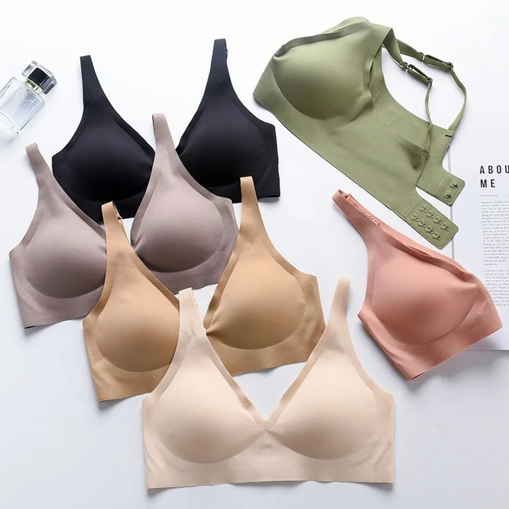 Womens Seamless Wire Free Push Up Bra With Adjustable Straps 5