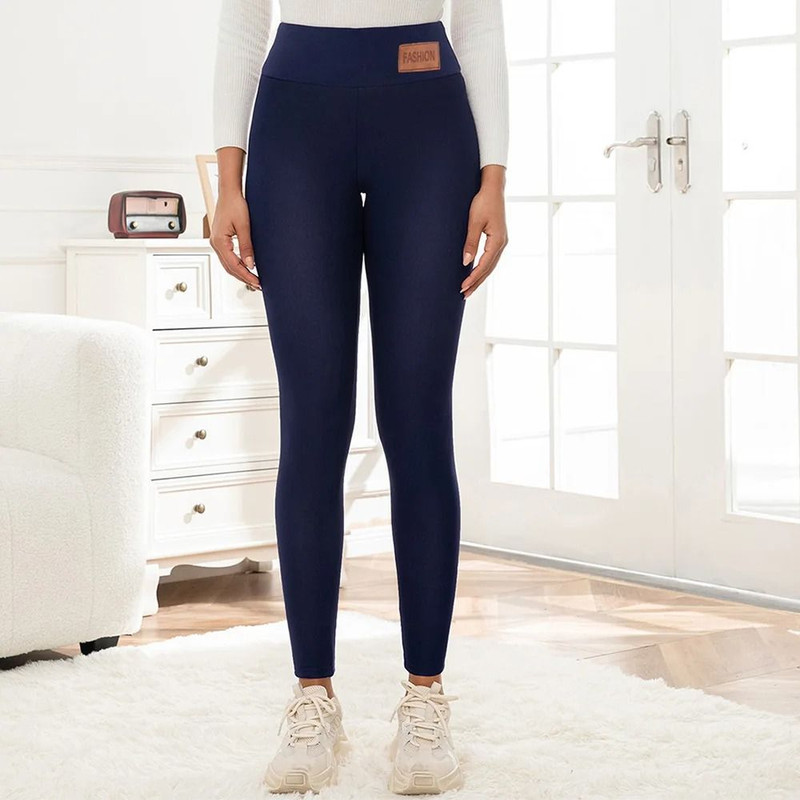 Women High Waist Thermal Fleece Lined Winter Warm Leggings 1