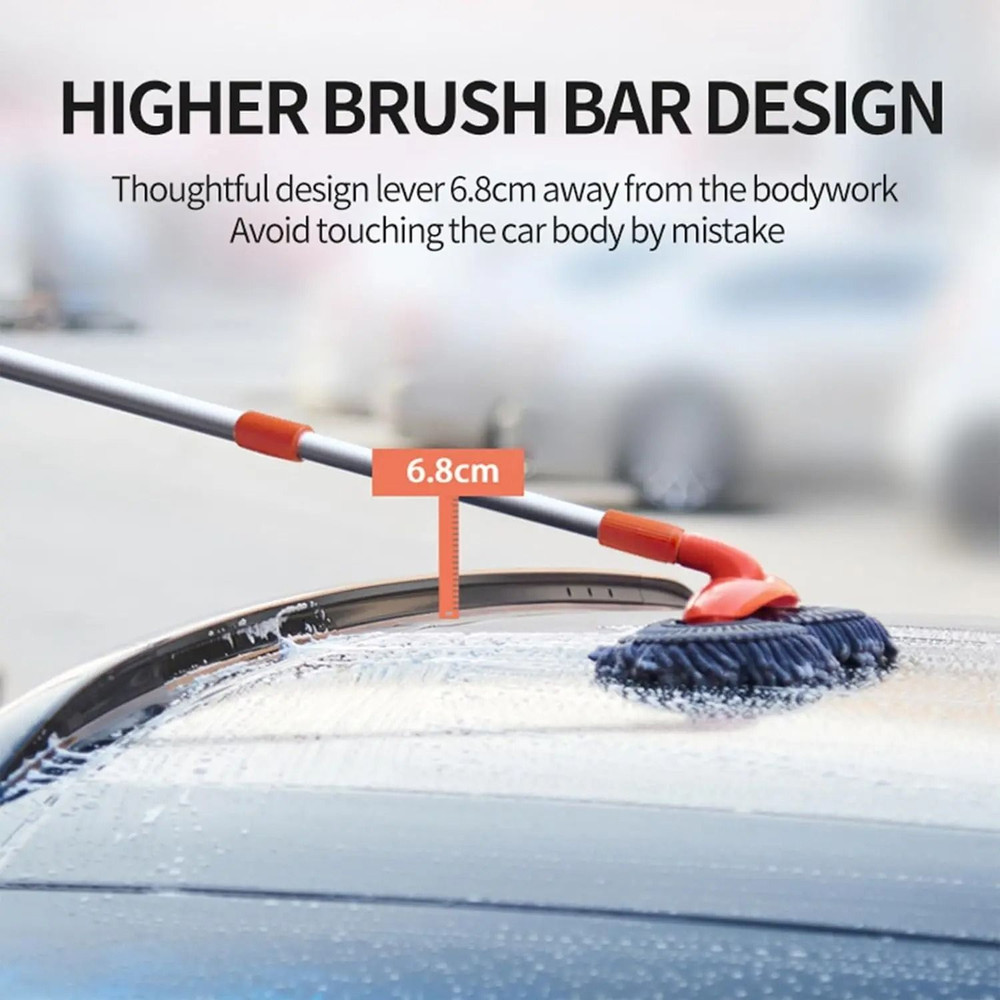 Car Wash Mop Long Handle Retractable Cleaning Brush With Microfiber Head For Cars Boats RV Trucks 2