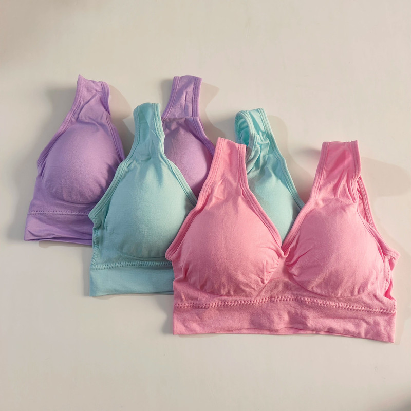 3pc Active Bra Set Wireless Push Up Seamless Plus Size Fitness Bra 5