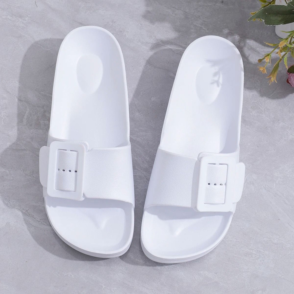 Women Platform Buckle Slip On Sandals Thick Sole Lightweight Beach Slippers 6