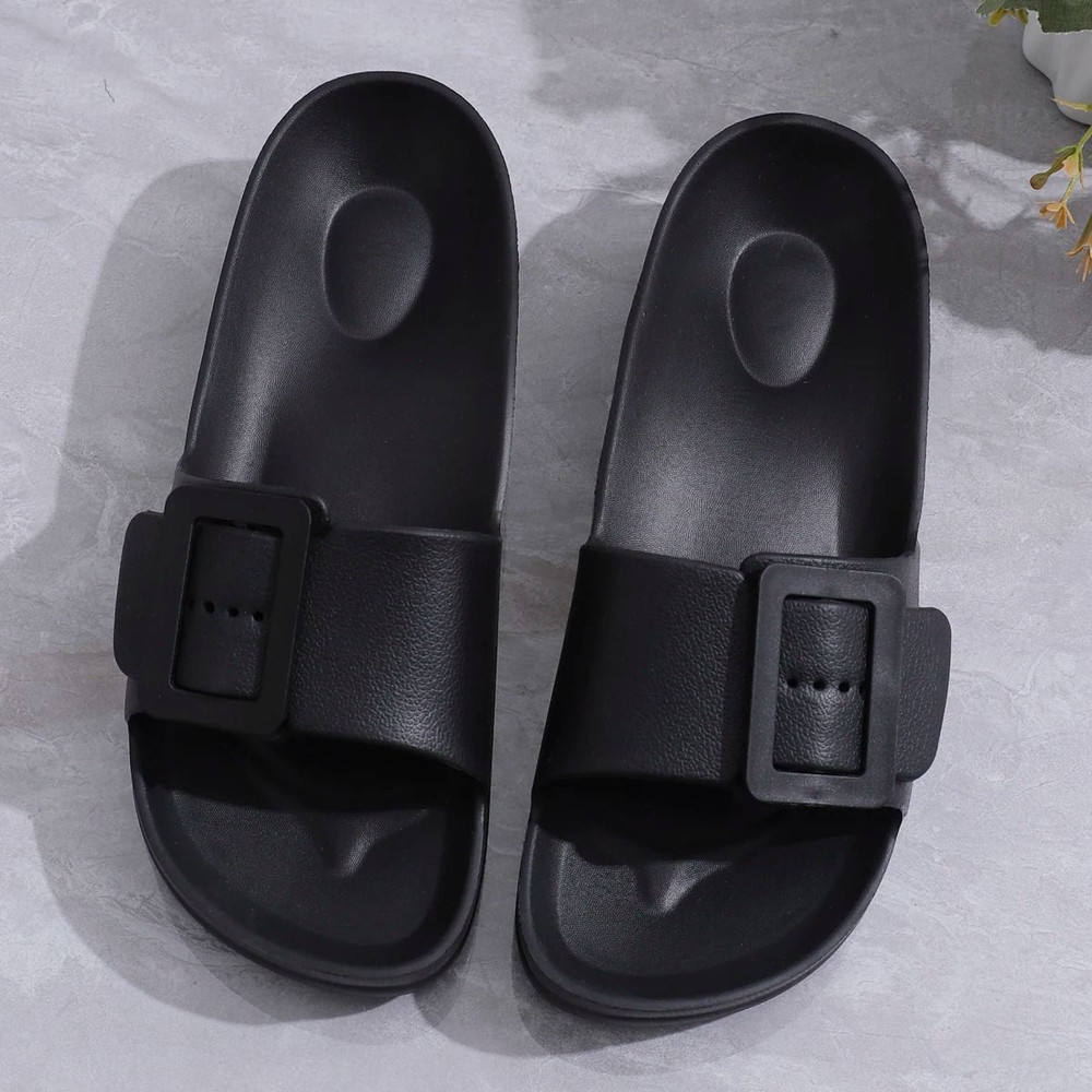 Women Platform Buckle Slip On Sandals Thick Sole Lightweight Beach Slippers 8
