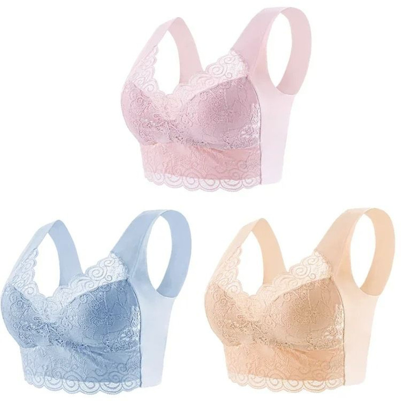 Seamless Lace Bra Top With Ice Silk Comfort And Wire Free Support For Women 12