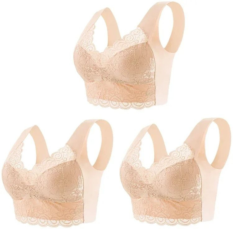 Seamless Lace Bra Top With Ice Silk Comfort And Wire Free Support For Women 7