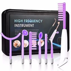 6 in 1 touch panel high frequency facial machine electrotherapy wand for acne and skin care