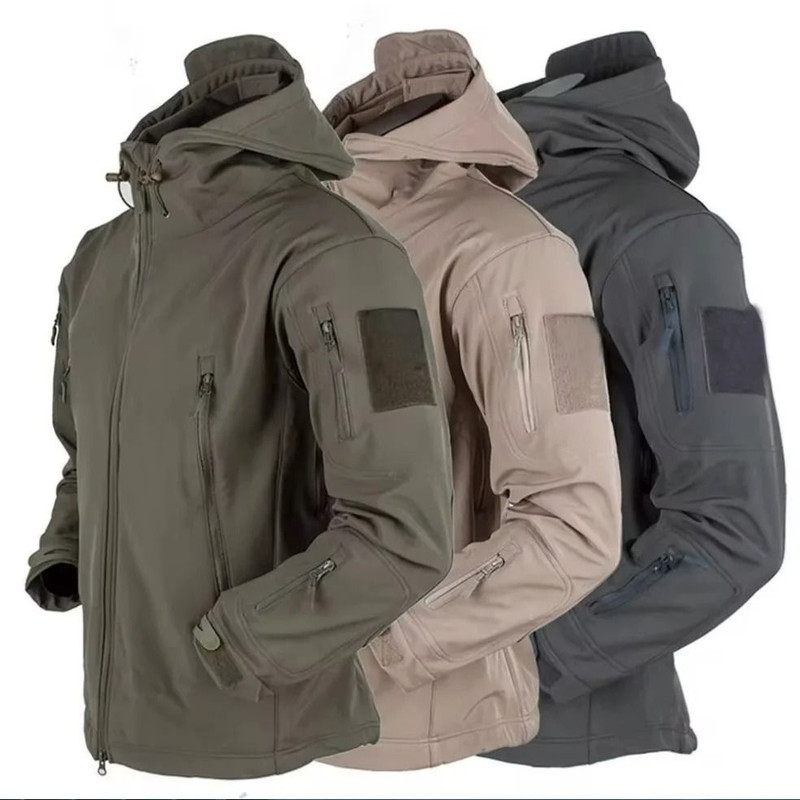 Men Military Shark Skin Soft Shell Jacket Tactical Windproof Waterproof Bomber 0