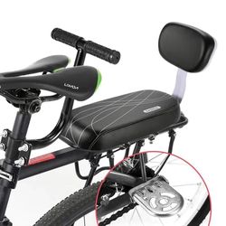 bike child saddle with back rest rear rack cushion seat
